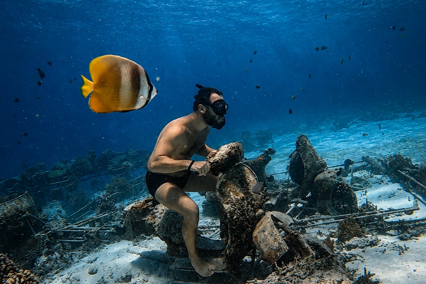 Exploring the reef at Gili Air, Indonesia