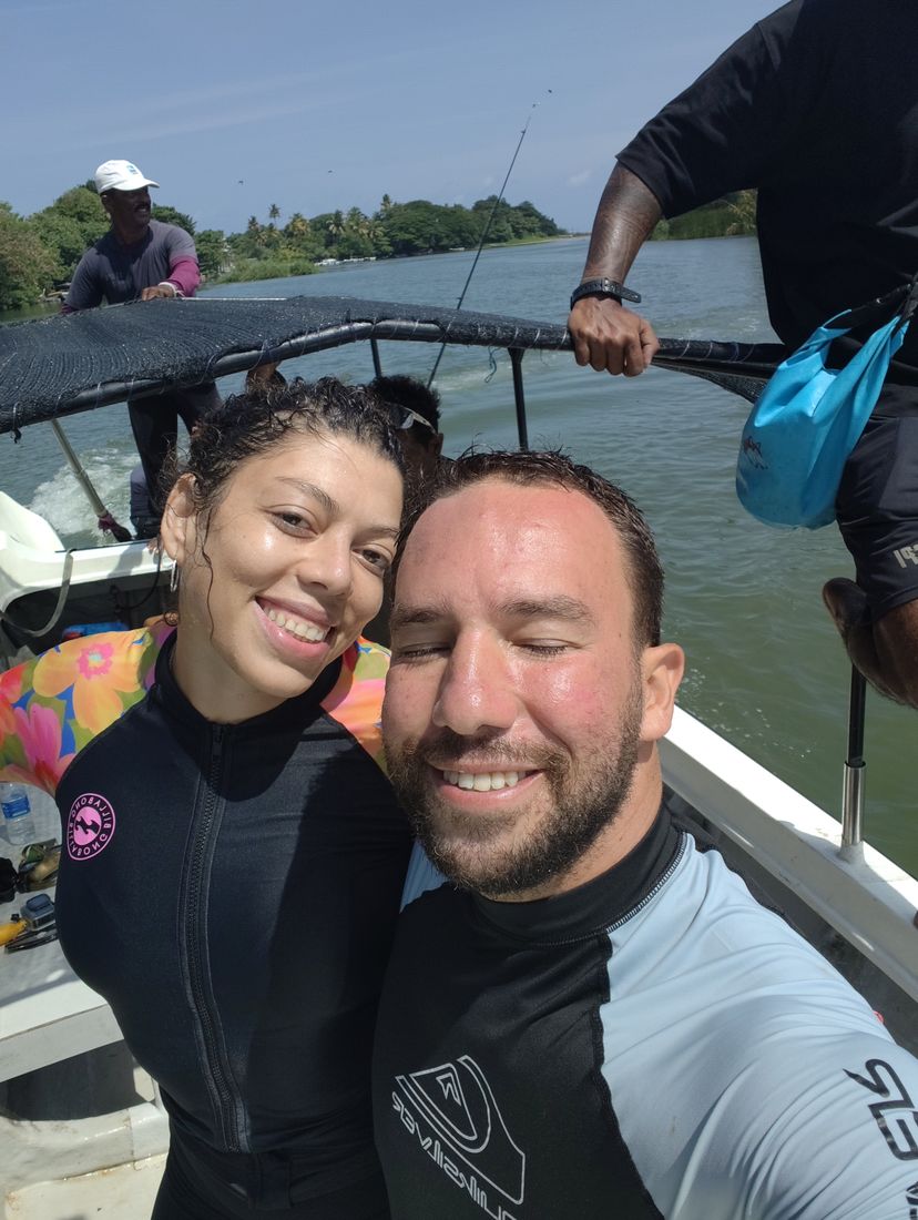 On the boat before a freedive, Sri Lanka
