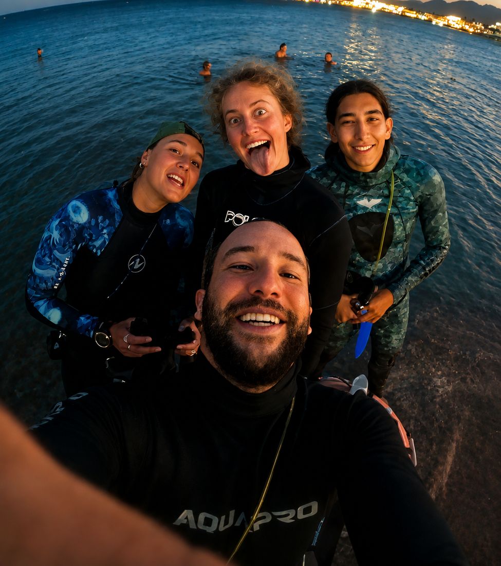 Getting ready for a night dive