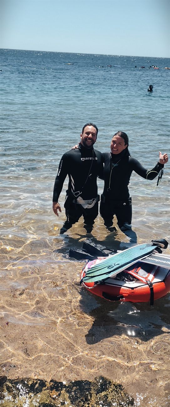 Student and instructor after a session, Dahab