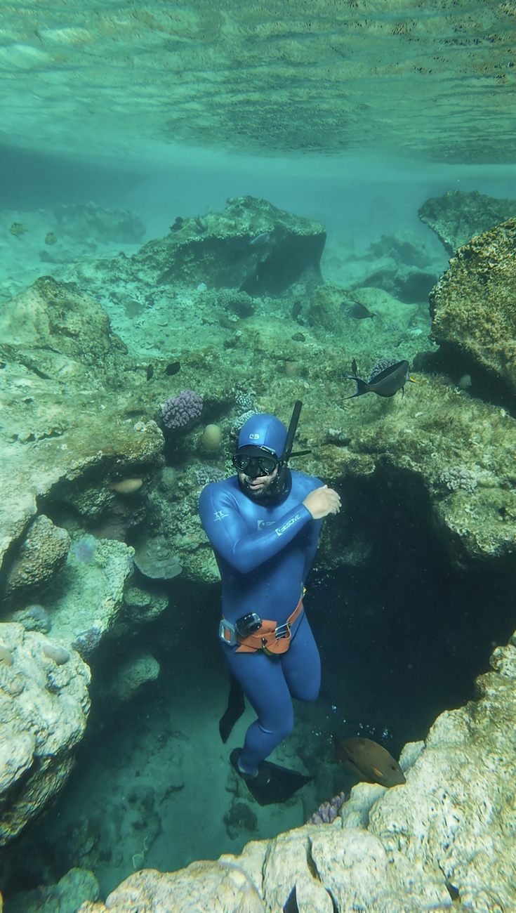 Cave dive at Ras Mohamed, Red Sea