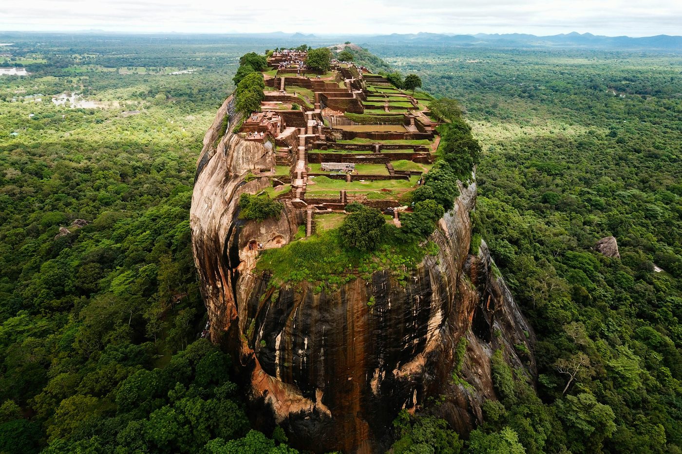 The Sigiriya rock fortress rising above the jungle, Sri Lanka